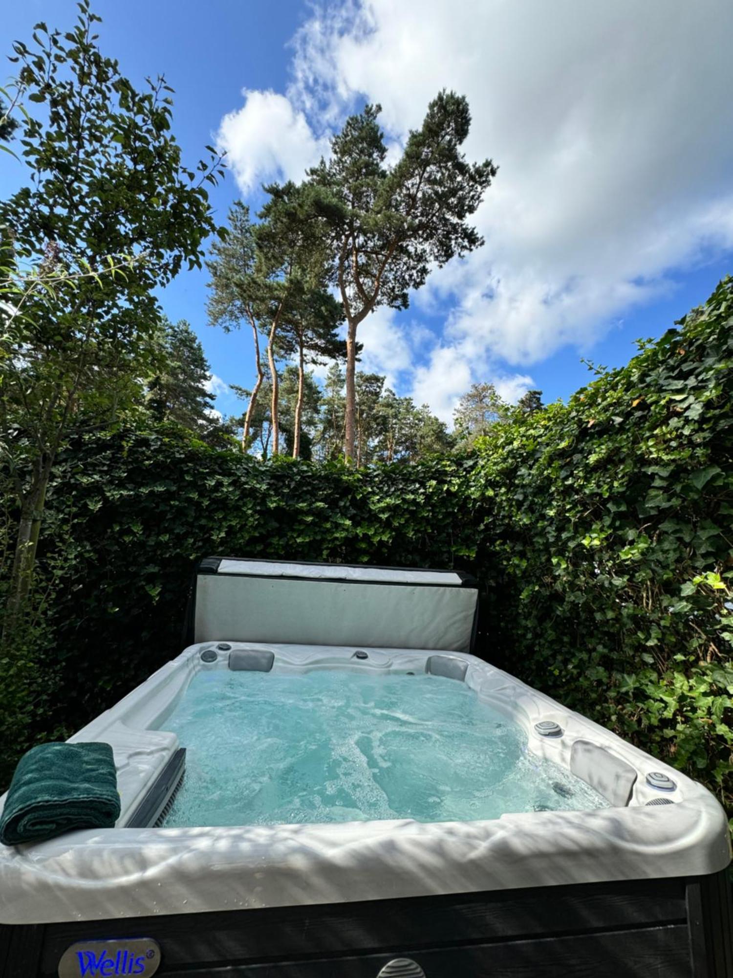 Houten Chalet/Bungalow In Het Bos, Sauna, Jacuzzi Meijel Eksteriør billede